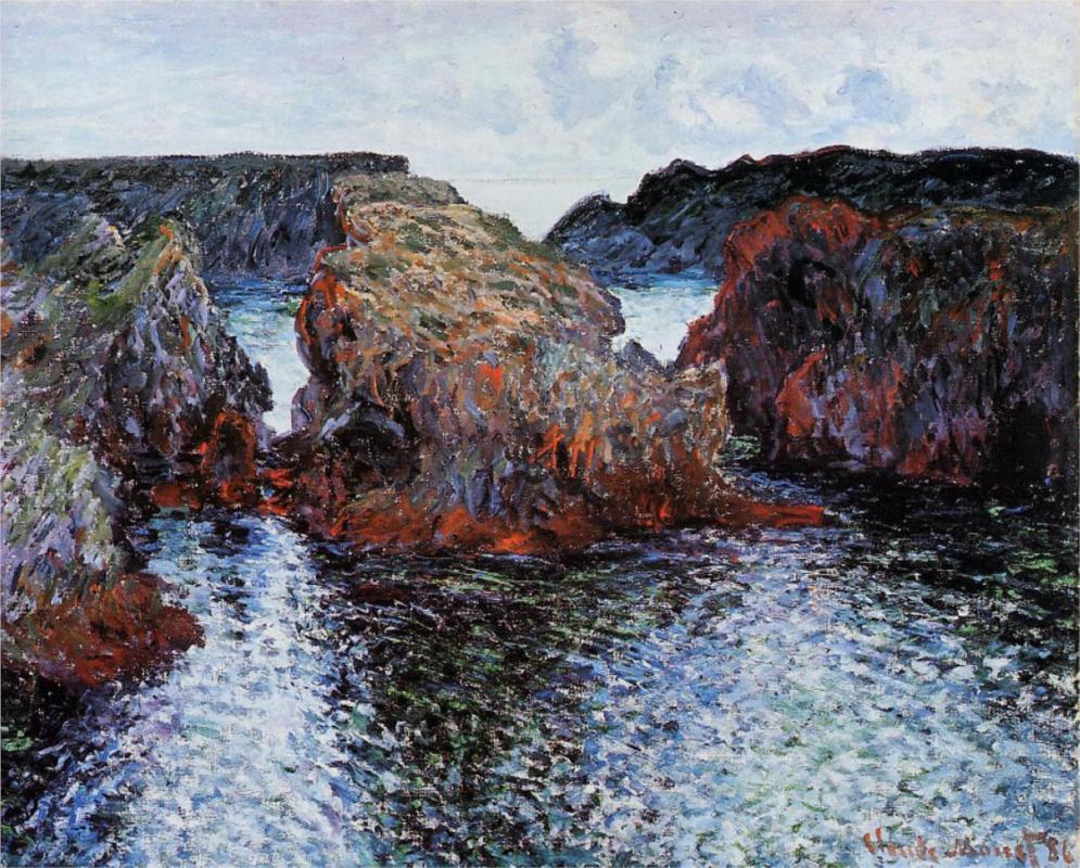 Belle-Ile, Rocks at Port-Goulphar - Claude Monet Paintings